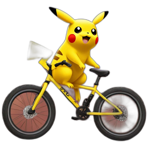 pikachu riding a mountain bike emoji