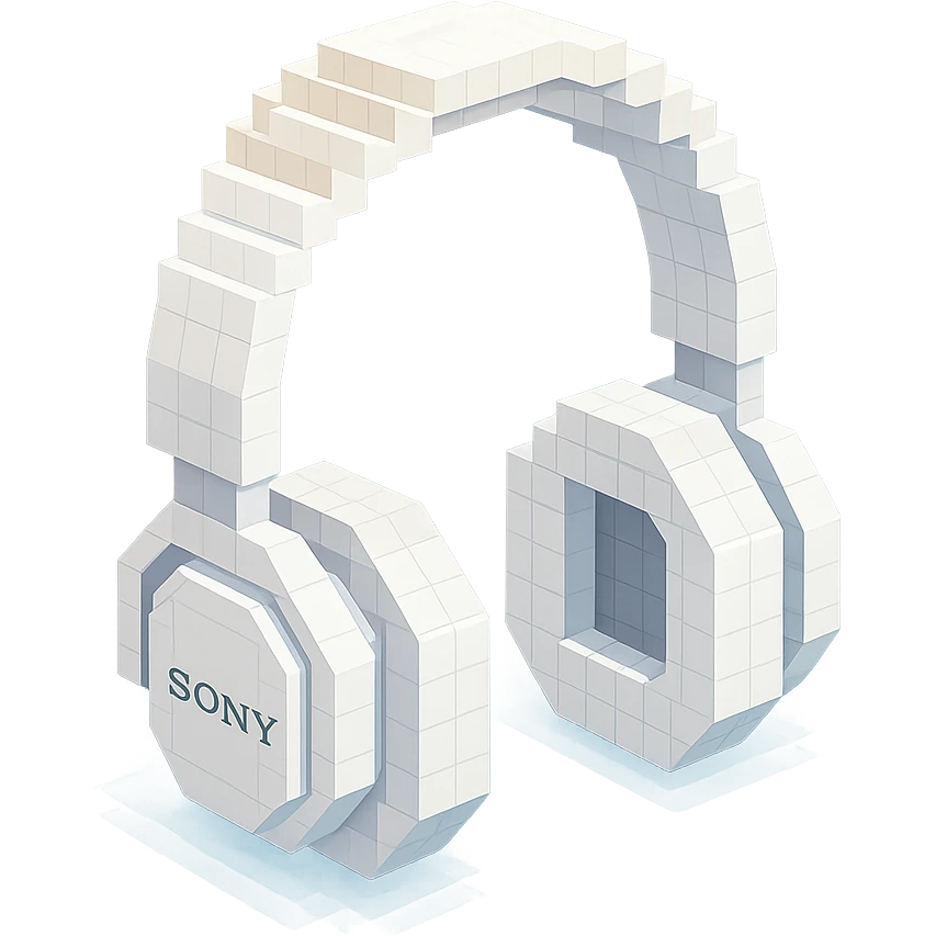 white Sony headphones, sleek design emoji