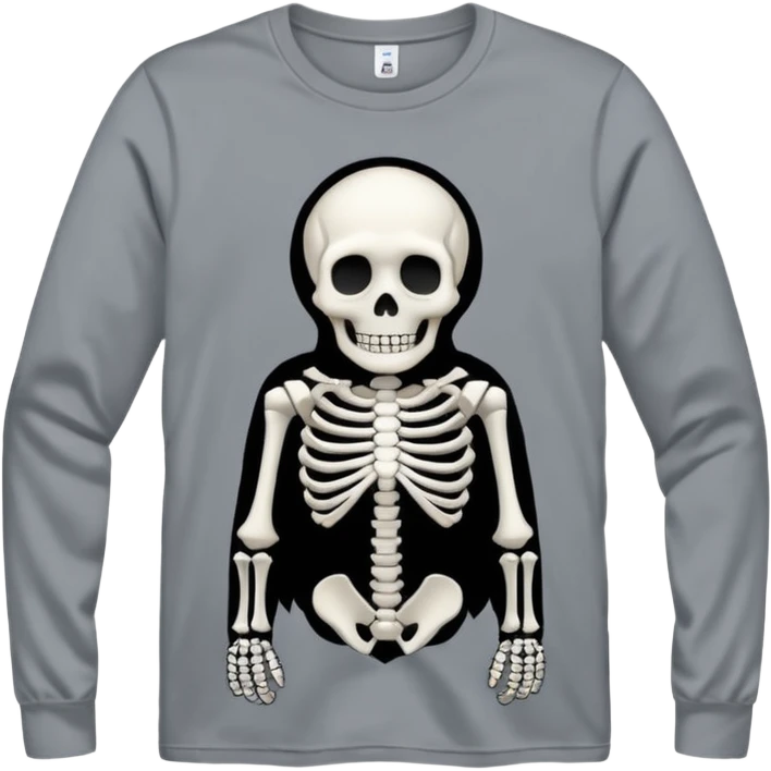 Gray t-shirt with a Halloween skeleton on it emoji