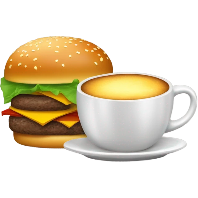 hamburger with coffee emoji