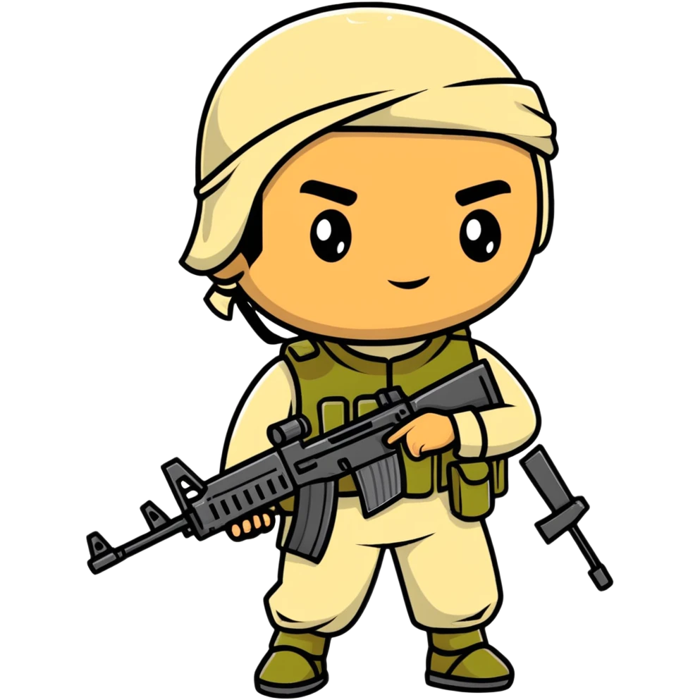 Saudi Arabian soldier in combat gear emoji