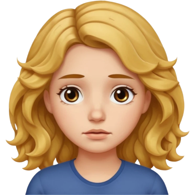 Girl with fair wavy hair made the job done and is tired emoji