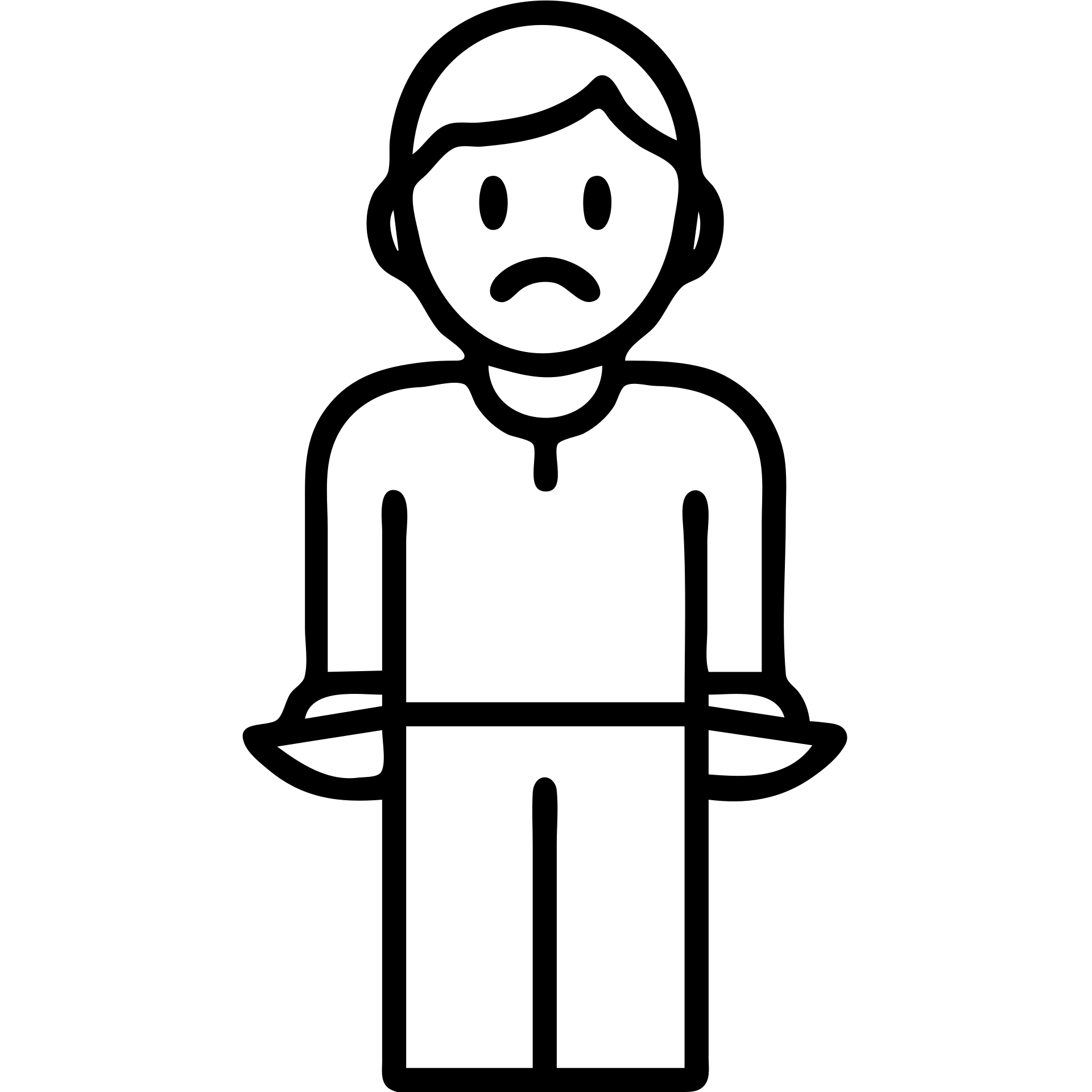 sad man with empty pockets black outlined icon emoji