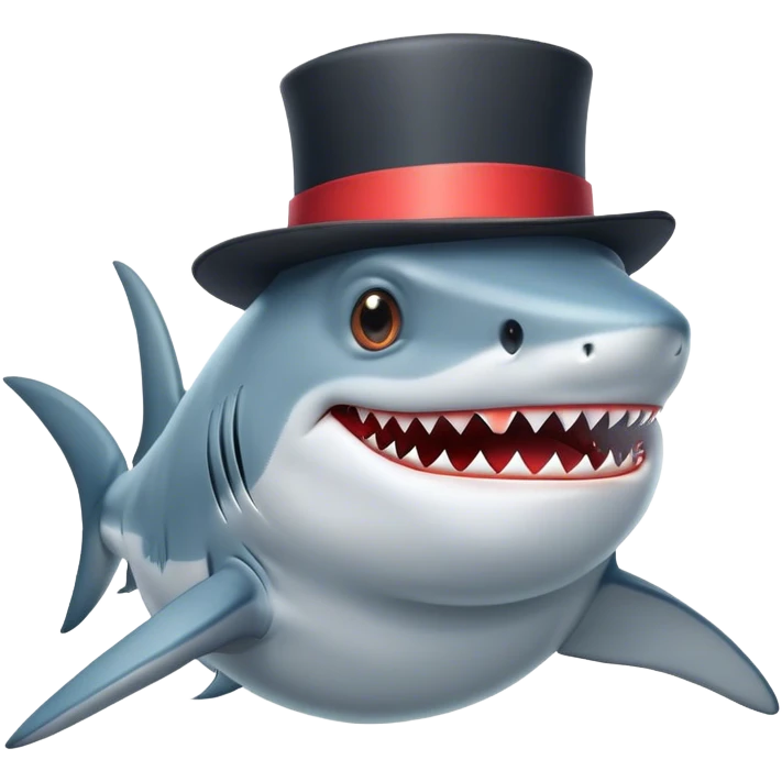 shark with tophat emoji