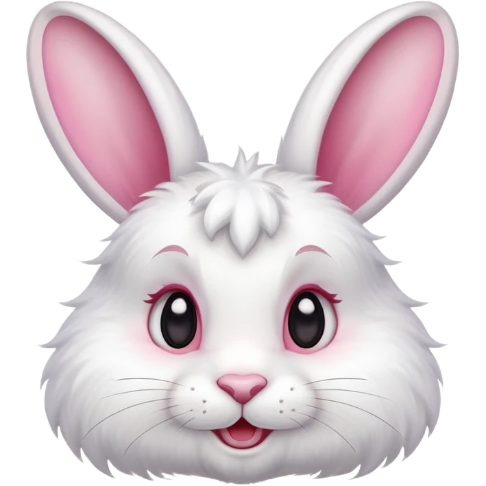 white rabbit with a happy expression emoji