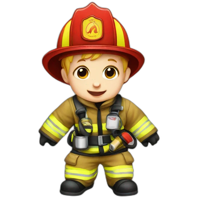 a fire fighting infant emoji