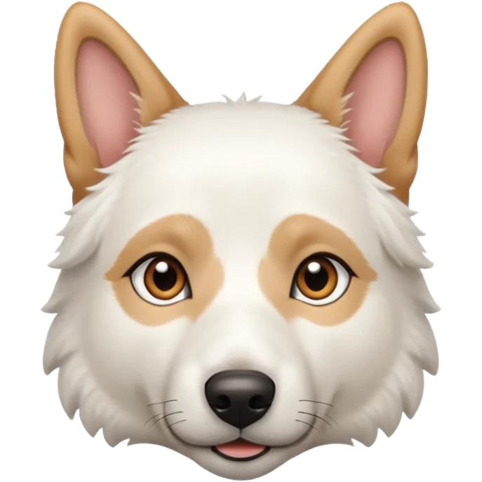 White Shepard with short fur ans Brown eyes emoji