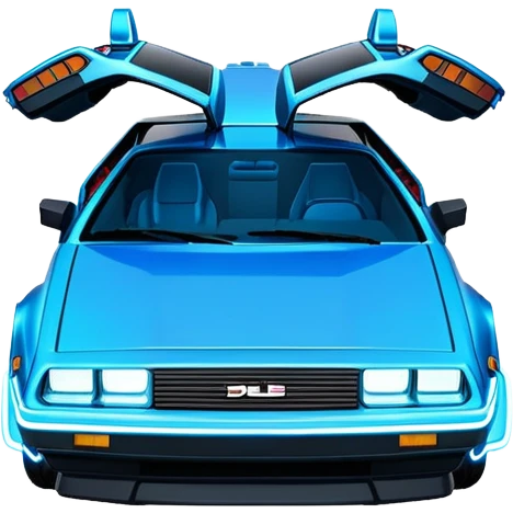 DeLorean car from Back to the Future with Tron movie feel emoji