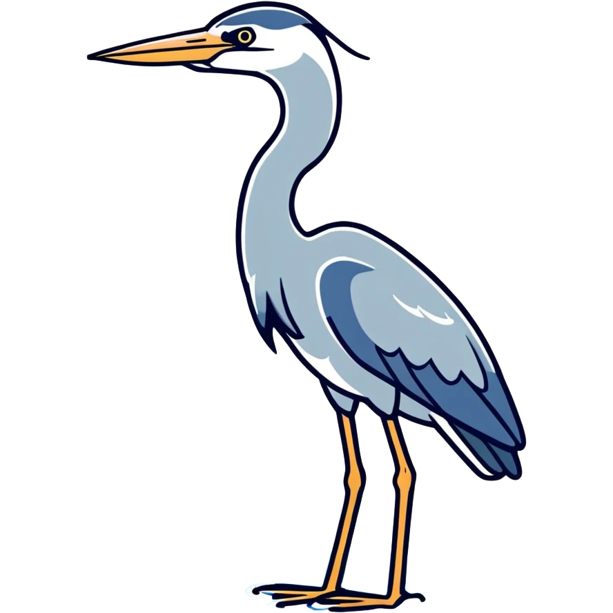 Blue heron standing in water  emoji