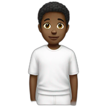 Black boy in full white emoji