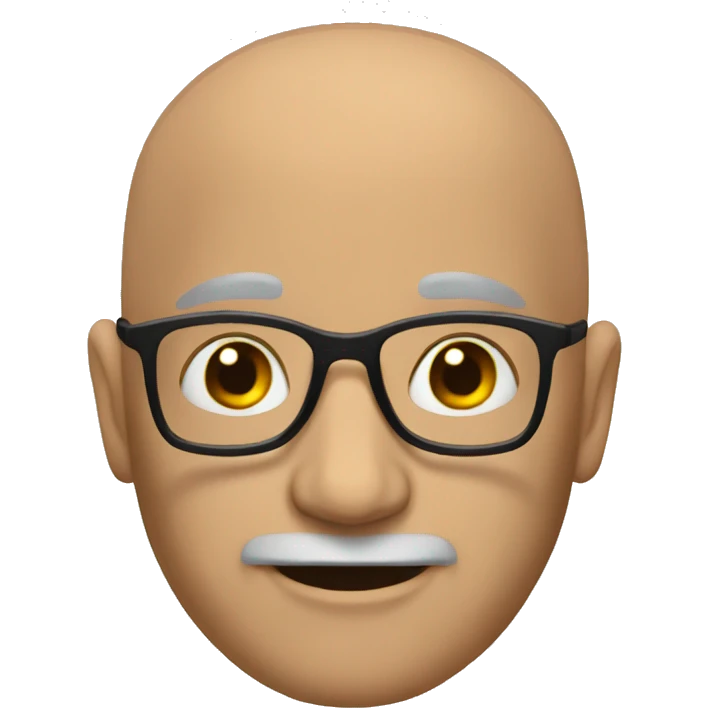 A really  bald guy with glasses emoji