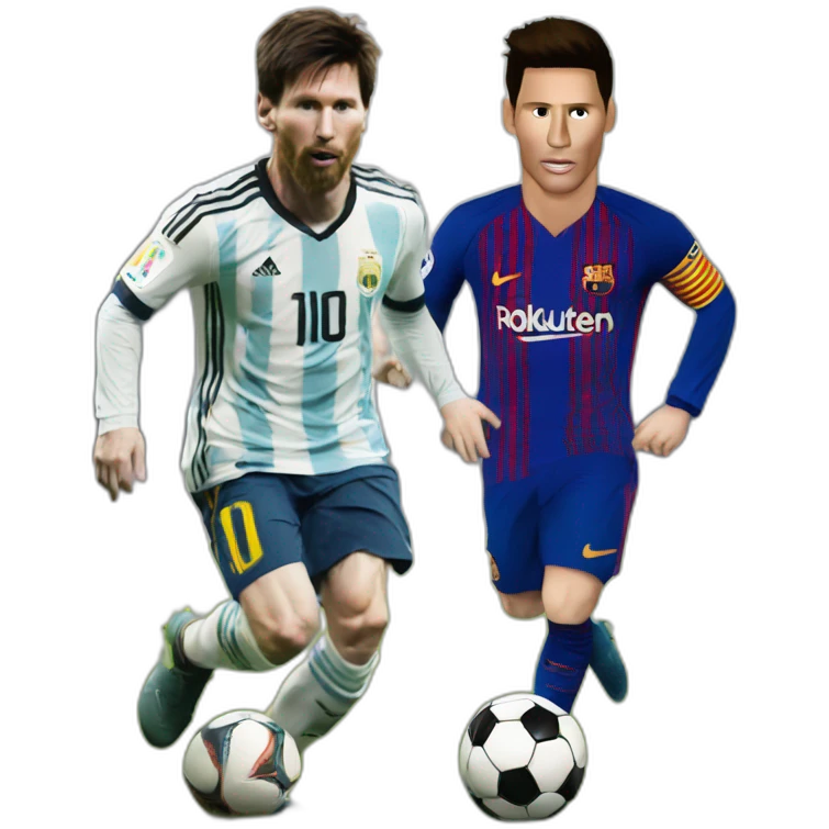 Lionel Messi en train d’écraser Ronaldo emoji