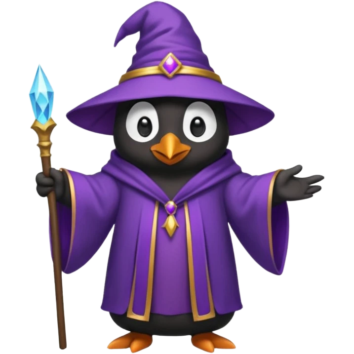 Purple wizard penguin emoji
