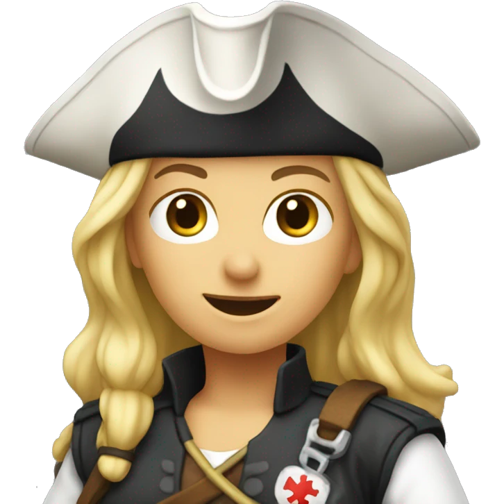 Female blond Pirate medic emoji