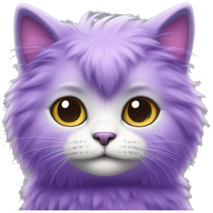 Cute purple fluffy cat  emoji