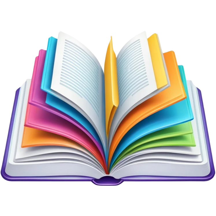 open magazine with colorful pages emoji