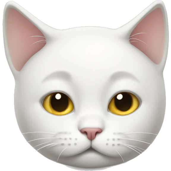 Stressed white cat emoji