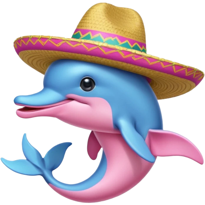 Delfin rosado con sombrero  emoji