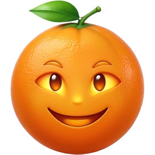 Cinematic Realistic Orange Emoji, Juicy and vibrant, with a bright, glossy skin that gleams in the light, revealing a slight texture from the natural pith. The orange segments peek through as the fruit radiates refreshing energy. Soft glowing outline, capturing the essence of a sweet, zesty burst of flavor in a perfect orange! emoji