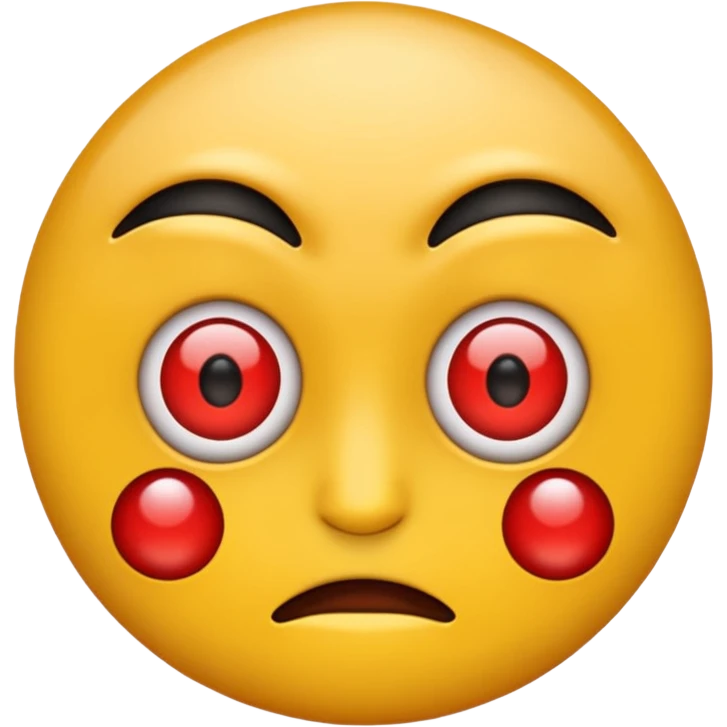 emoji de ojos rojos y expresión misteriosa emoji