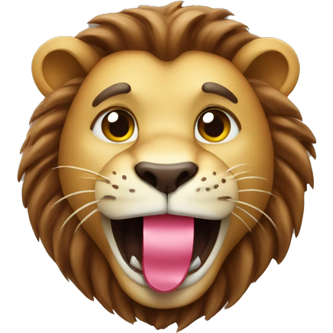 lion eat chocolate candy emoji