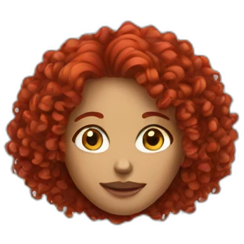 Red curly woman emoji