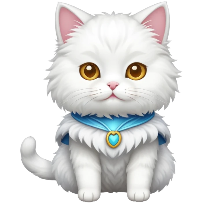 a white cat wearing a costume emoji