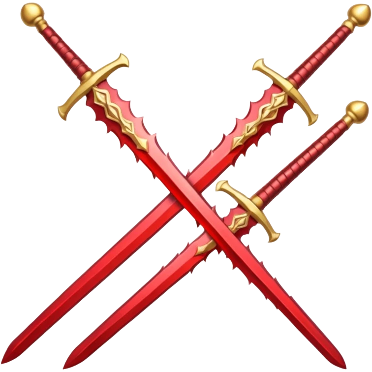 glitter red two sword emoji