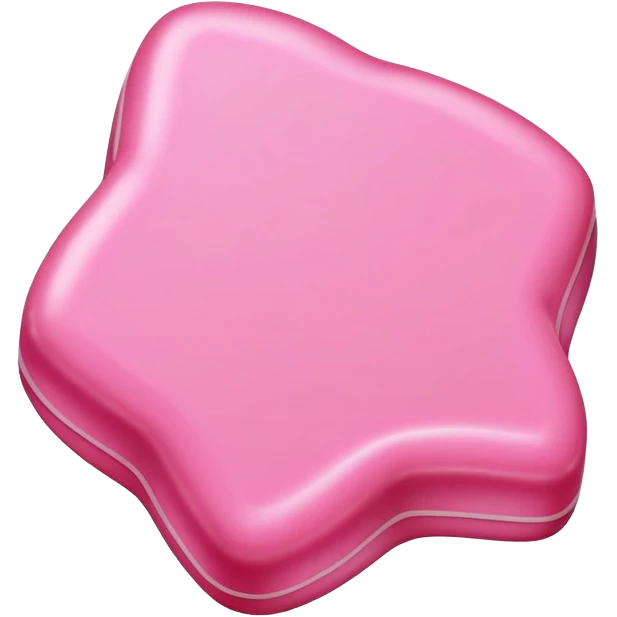 a piece of bright pink bubble gum, chewy candy, pink chewing gum emoji