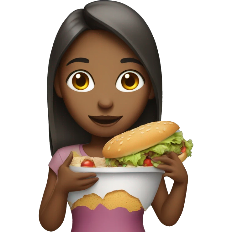 Girl with food emoji