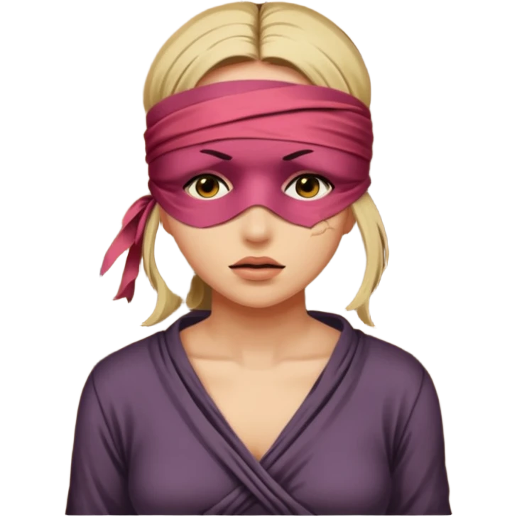 Bondage sexy  lady blindfolded tied door emoji