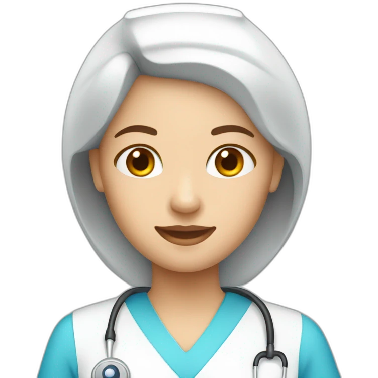white nurse with blue scrub emoji
