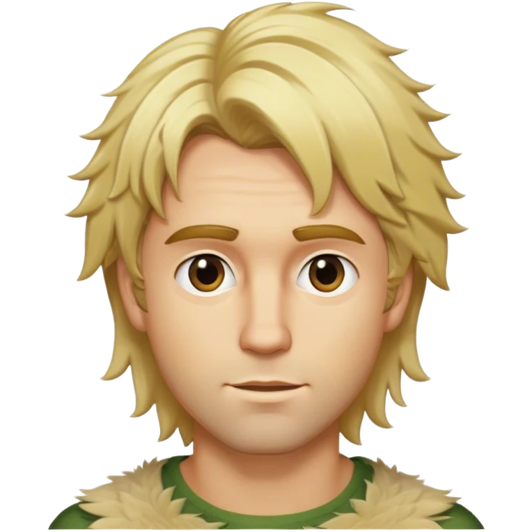blonde male hair shaggy mid length layers with feathered texture emoji