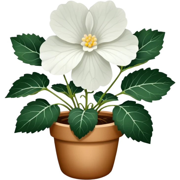super realistic white begonia emoji