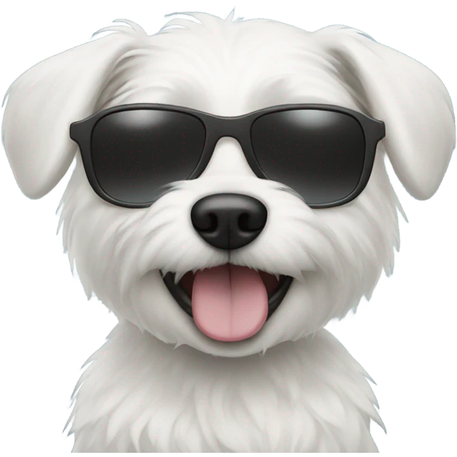 White dog with sunglasses emoji