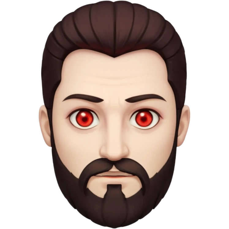 Evil, shadowie Male lord with Red glowing eyes and Long darkBrown Hair and chin beard emoji