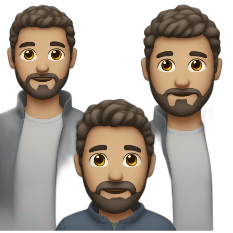 three brothers, two of them with beard emoji