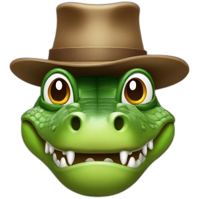 a crocodile with a brown hat emoji