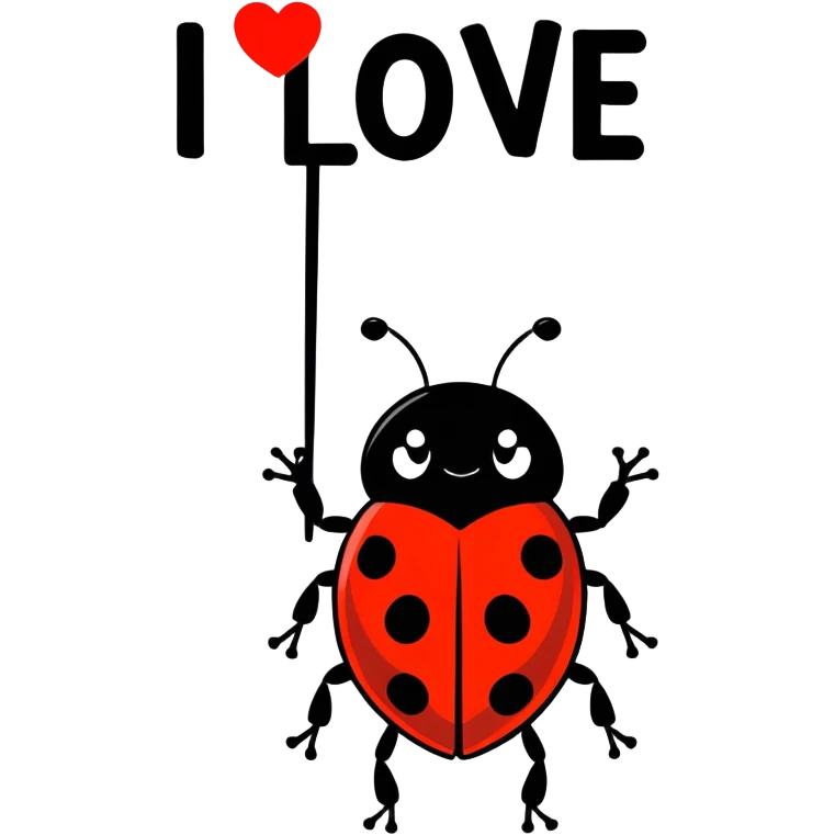 Ladybug with I love you sign emoji