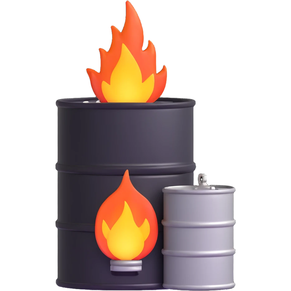 oil barrel and natural gas flame emoji