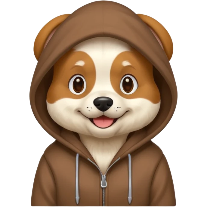 Dog wearing hoodie emoji