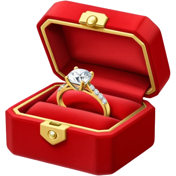 diamond jewelry ring in a red jewelry box emoji