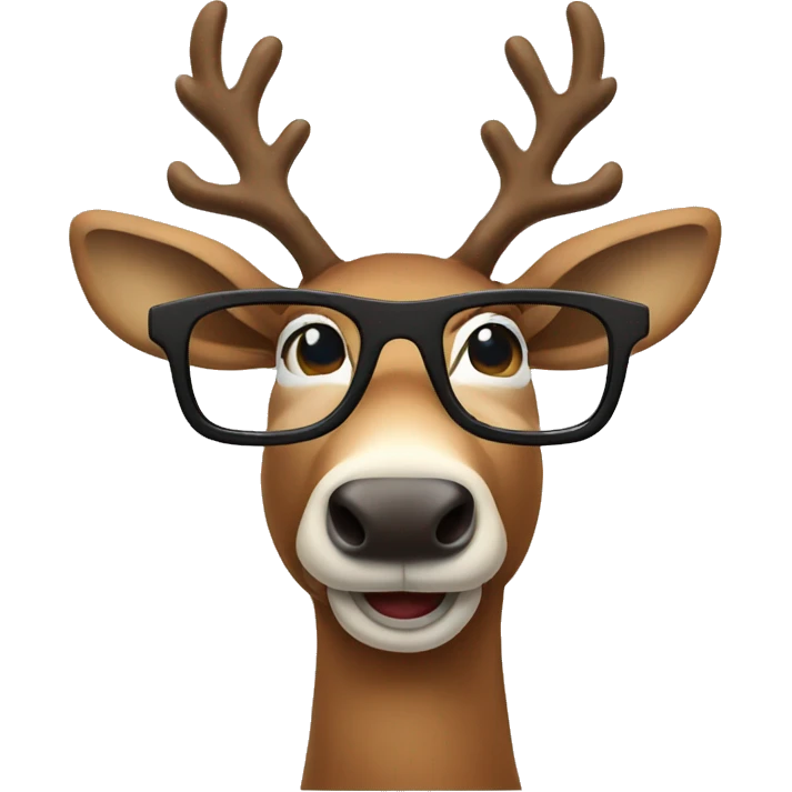 reindeer wearing glasses emoji