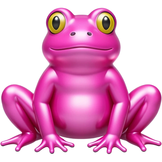   jeff koons style inflatable pink frog sculpture  emoji