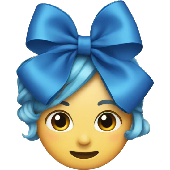 Blue hairbow emoji