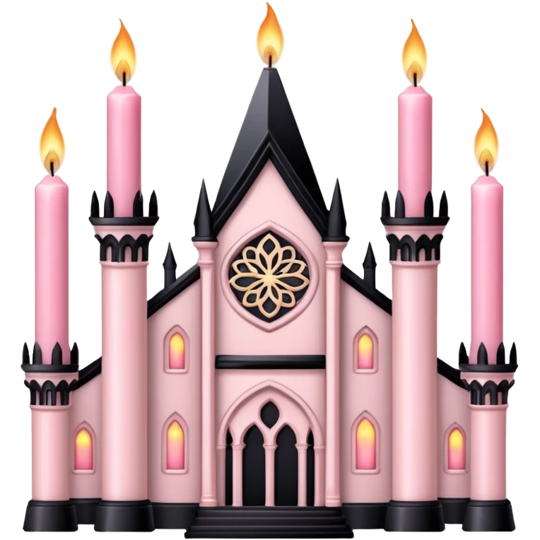 Gothic architecture with light pink candles emoji