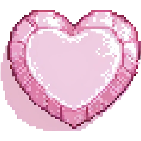 pink heart, pixel art style, with soft gradient, no text emoji