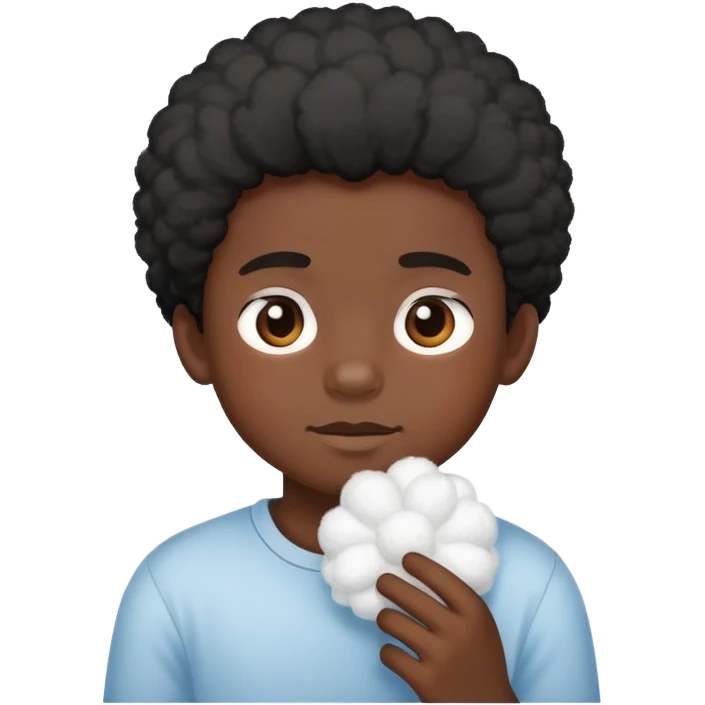 Black boy with cotton  emoji