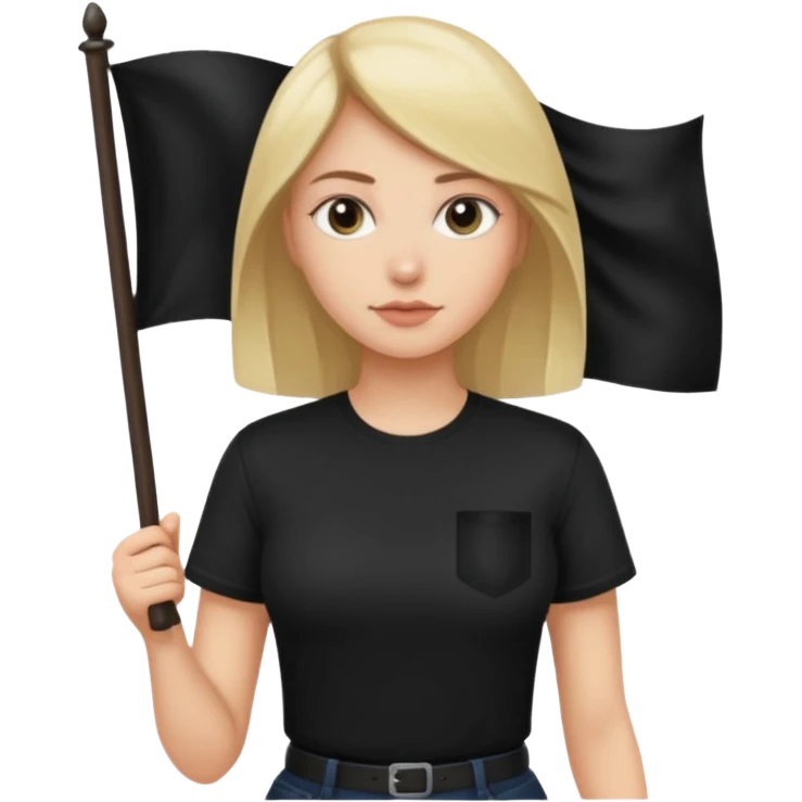 Сделай голую девушку которая держит черный флаг а на нем написано controlofpanicov  emoji