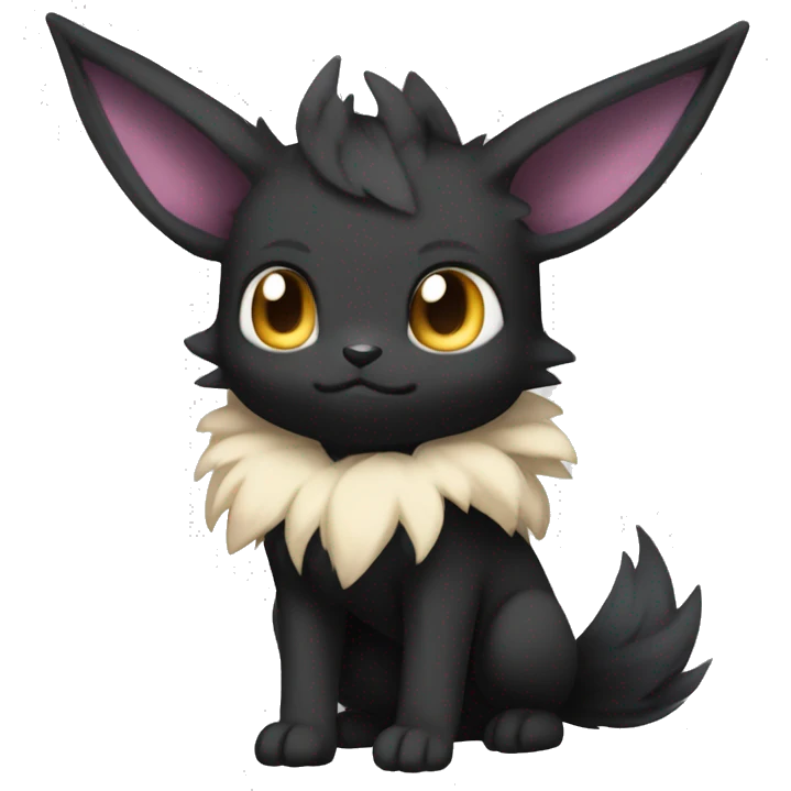 Dark Black Kawaii Eeveelution-Cute-Pokémon-fusion full body emoji